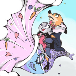 anthro carrot duo female food fur green_eyes heart_symbol leg_markings male markings open_mouth open_smile plant purple_eyes sitting size_difference smile socks_(marking) straddling vegetable what poki_o_o_o disney zootopia judy_hopps nick_wilde canid canine fox lagomorph leporid mammal rabbit red_fox true_fox 1:1 2016 hi_res