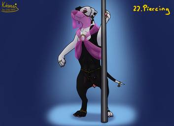 accessory anatomically_correct animal_genitalia animal_vulva anklet belly_dancer black_body black_fur black_nose bottomless canine_genitalia canine_vulva canine_vulva_piercing chain_jewelry clothed clothed_feral clothing digit_ring ear_piercing eyeshadow face_veil facial_piercing feet female female_feral feral floppy_ears fur furgonomic_piercing furgonomics genital_piercing genitals gold_(metal) gold_jewelry hole_in_ear industrial_piercing isabella_piercing jewelry looking_at_viewer makeup multi_nipple multiple_ear_piercings multiple_piercings navel navel_piercing nipple_piercing nipples nose_piercing nose_ring on_hind_legs orange_eyes paws pendant_piercing pierced_feral piercing pink_vulva pole ring ring_piercing short_fur smile smiling_at_viewer solo spotlight stripper_pole stud_piercing tail tail_accessory tail_jewelry tail_ring teats toe_ring toes translucent translucent_clothing veil vulva vulva_piercing waist_chain white_body white_fur kinaj kinktober_2024 jess_(kinaj) bird_dog canid canine canis dalmatian domestic_dog hunting_dog labrador mammal mixed_breed retriever 2024 hi_res
