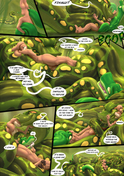 anthro brown_body brown_fur carrying_another coiling dialogue duo eyelashes feet female feral foot_fetish foot_on_face fur green_body group head_between_thighs kissing larger_feral limbless long_ears looking_pleasured male male/female male/male nude onomatopoeia open_mouth outside serpentine simple_background size_difference smaller_anthro sound_effects speech_bubble tail text trio yellow_eyes inkanyamba_(artist) inkanyamba jajuka mokadu boa_(snake) boinae lagomorph leporid mammal python rabbit reptile scalie snake 2018 absurd_res comic digital_media_(artwork) english_text hi_res multiple_scenes