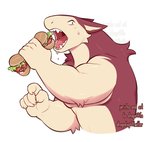 5_fingers anthro blush bodily_fluids fingers food fur male open_mouth sandwich_(food) simple_background solo sweat teeth tongue white_background ahoge_(artist) nintendo pokemon jericho_(ahoge) generation_2_pokemon pokemon_(species) typhlosion digital_media_(artwork)