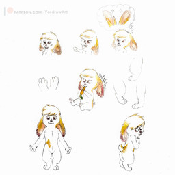 anthro carrot chibi female food plant solo vegetable yordraw lagomorph leporid mammal rabbit 1:1 hi_res model_sheet