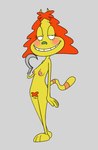 blush breasts female grey_background nipples nude pubes simple_background smile solo standing teeth impstripe nickelodeon rocko's_modern_life dr._hutchison domestic_cat felid feline felis mammal hi_res