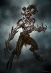 claws hooves horn male nipples not_furry nude solo teeth andyparkart god_of_war sony_corporation sony_interactive_entertainment satyr full-length_portrait hi_res portrait