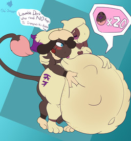 anthro backsack balls belly belly_overhang belly_rub big_belly big_butt blush butt egg erection genitals hair heart_eyes heart_symbol hug huge_belly hugging_another hugging_from_behind hyper hyper_belly hyper_impregnation hyper_pregnancy impregnation male penis pregnant pregnant_anthro pregnant_male purple_hair saggy_balls stacked_impregnation text thick_penis thick_thighs wide_hips conditional_dnp ori-doggo nintendo pokemon ori_(ori-doggo) puff_(softestpuffss) generation_2_pokemon pokemon_(species) smeargle 2025 absurd_res hi_res japanese_text