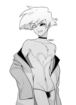 4_arms bulge chest_tuft choker clothing jewelry male multi_arm multi_limb necklace solo thong tuft underwear enaic31 hazbin_hotel hellaverse angel_dust animal_humanoid arachnid arachnid_humanoid arthropod arthropod_humanoid demon demon_humanoid humanoid spider_humanoid absurd_res hi_res monochrome
