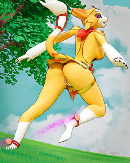 5_toes anklet anthro anus asian_clothing barefoot black_nails bottomless breasts butt butt_focus casual_exposure cheek_tuft chinese_clothing clitoris clothed clothing cloud colored_nails crown dipstick_ears dipstick_tail dutch_angle ear_markings east_asian_clothing facial_tuft feet female female_anthro foot_fetish foot_focus fur genitals gloves_(marking) gold_(metal) gold_jewelry grass headgear humanoid_feet inner_ear_fluff jewelry leg_markings looking_at_viewer looking_back looking_back_at_viewer looking_down low-angle_view magic markings multicolored_body multicolored_ears multicolored_fur nails open_mouth open_smile plant plantigrade presenting presenting_anus presenting_hindquarters presenting_vulva purple_eyes raised_tail rear_view running sharp_teeth side_boob smile smiling_at_viewer socks_(marking) soles solo tail tail_markings teeth tiara toes tree tuft vulva wardrobe_malfunction white_body white_fur yellow_body yellow_fur jaskitohura unuxory_(modeler) the_great_warrior_wall xi_yue_(tgww) domestic_cat felid feline felis mammal 2026 3d_(artwork) 4:5 absurd_res cel_shading digital_media_(artwork) hi_res shaded signature