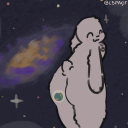 ambiguous_gender anthro bent_over big_butt blush butt cosmic_background earth_(planet) fluffy galaxy happy macro overweight slightly_chubby solo space star white_body lspagf big_fat_stinky_unwashed_sweaty_bunny_(lspagf) animal_humanoid humanoid lagomorph lagomorph_humanoid leporid_humanoid mammal mammal_humanoid rabbit_humanoid 1:1 absurd_res hi_res