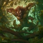 1:1 2014 3_fingers abs action_pose angry anthro biceps big_muscles biped bodily_fluids body_hair brown_body brown_fur brown_nose brown_skin canid canine claws detailed detailed_background digital_media_(artwork) empty_eyes english_text fangs fingers forest front_view fur kerem_beyit long_ears male mammal monster muscular muscular_anthro muscular_male mythological_canine mythological_creature mythology naturally_censored nature nude official_art open_mouth outside pecs plant pose saliva sharp_teeth solo standing teeth text tree vein were werecanid werecanine werewolf white_eyes