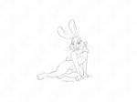 female mascot simulated_traditional_(artwork) solo toony doodledoggy cadbury cadbury_bunny lagomorph leporid mammal rabbit toonkind absurd_res clip_studio_paint_(artwork) digital_media_(artwork) hi_res monochrome