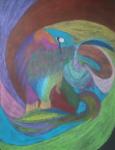 ambiguous_gender beak chalk feathers feral fur multicolored_body multicolored_fur psychedelic solo unknown_artist mythology avian gryphon mythological_avian mythological_creature absurd_res chalk_(artwork) hi_res traditional_media_(artwork)