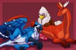 4_toes anatomically_correct anatomically_correct_pussy anus avian avoid_posting beak bird blue_jay claws color digitigrade dragon eagle erection eyes_closed female feral feral_on_feral frisky_ferals green_eyes gryphon hindpaw horn hybrid interspecies kindle knot long_neck looking_at_viewer lying male nude on_side open_mouth pawpads paws penis purple_eyes pussy raised_leg scales scalie sefeiren smile soles spread_legs spreading stripes tess thistle toes tongue unknown_species wings
Rating: Explicit
Score: 28
User: otterface
Date: January 12, 2013