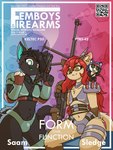 2022 3:4 4_fingers anthro anti-materiel_rifle anti-tank_rifle armor black_body black_fur cover domestic_cat duo felid feline felis femboy fingers fur gun hair handgun hi_res holding_gun holding_handgun holding_object holding_pistol holding_ranged_weapon holding_rifle holding_weapon inner_ear_fluff keltec_p50 leona_(aka)_little_one magazine_cover male mammal marcus_gray pistol ptrs-41 qr_code ranged_weapon red_hair saam siamese sledge tail tan_body tan_fur teal_eyes trigger_discipline tuft weapon