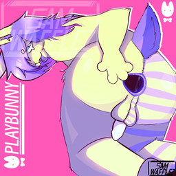 animal_genitalia animal_penis anthro anus blue_eyes bodily_fluids butt butt_focus butt_grab fur gaping gaping_anus genitals hair hand_on_butt lagomorph_penis looking_at_viewer lube_drip lube_in_ass male paws penis purple_body purple_fur purple_hair purple_tongue rear_view scene_haircut slightly_chubby solo stitch_(sewing) teardrop tears textiles tongue samwafflez bug_(samwafflez) lagomorph leporid mammal patchwork_creature rabbit 1:1 cover hi_res magazine_cover