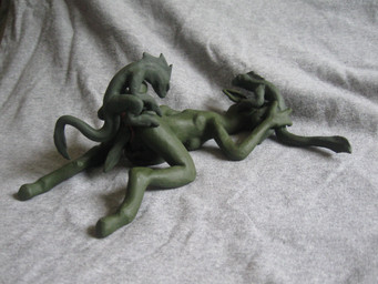 anal anthro fellatio female genitals group group_sex hooves male male/female nude oral penile penis sculpture sex tail threesome trio unbirthing vaginal vore vulva zalrith deer mammal reptile scalie 4:3 absurd_res hi_res source_request