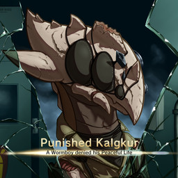 battle_damage broken_horn broken_mirror clothing cosplay crossover_cosplay eye_patch eyewear facial_scar feral horn inside male mandibles mirror multi_eye reflection scar smoke solo tactical_gear text title_card badday_(artist) metal_gear_solid_v out-of-placers kalgkur baxxid 1:1 crossover english_text
