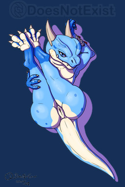 3_toes 4_fingers anthro anus bedroom_eyes big_butt blue_body blue_eyes blue_scales butt claws clitoris countershading cute_fangs fangs feet female fingers flower genitals gloves_(marking) horn legs_up looking_at_viewer lotus_(flower) markings narrowed_eyes nude plant presenting presenting_hindquarters scales seductive simple_background snaggle_tooth solo spots tail tan_body tan_scales teeth thick_tail toe_claws toes transparent_background vulva wide_hips doesnotexist paizo pathfinder subscribestar lotus_snapjaw kobold kobold_(pf2e) scalie 2025 alpha_channel dated digital_media_(artwork) hi_res signature watermark