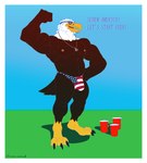 abs american_flag anthro armpit_hair biceps blue_clothing body_hair bulge chest_tuft claws clothed clothing container cup deltoids dog_tags eyewear facial_hair fist flag flag_print flexing flexing_bicep hand_on_hip happy_trail holidays male manly muscular muscular_legs mustache nipples obliques outside pecs red_clothing red_solo_cup simple_background solo standing stubble sunglasses swimwear swimwear_only text thong thong_only topless triceps tuft underwear underwear_only united_states_of_america vein veiny_muscles white_clothing genericboxhead 4th_of_july hi_res