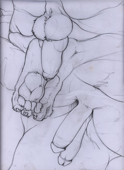 4_toes animal_genitalia animal_penis anthro anthro_on_anthro anus autofootjob backsack balls balls_touching barefoot bed big_feet big_penis biped bodily_fluids body_hair butt canine_genitalia canine_penis circumcised claws close-up crotch_shot curling_toes disembodied_penis duo erection faceless_character faceless_male feet flaccid foot_fetish foot_focus foot_on_balls foot_play footjob footsie foreskin frottage fur furniture genital_close-up genital_fluids genital_focus genital_shot genitals glans half-erect hindpaw humanoid_genitalia humanoid_penis knot lying male male/male masturbation multi_genitalia muscular muscular_male nude on_back partially_retracted_foreskin pawpads paws penetration penile penis penis_backwards penis_close-up penis_focus penis_shot penises_touching perineum precum presenting pubes retracted_foreskin sex sheath simple_background soles solo spread_legs spreading toe_claws toes tuft two-footed_footjob vein white_background zaverose mythology canid canine canis domestic_dog mammal mythological_creature mythological_scalie scalie wolf absurd_res black_and_white graphite_(artwork) greyscale hi_res monochrome sketch traditional_media_(artwork)