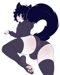 4:5 absurd_res animal_humanoid ball_bulge black_hair black_nails blush briefs bro_aniki bulge bulge_from_behind butt cat_humanoid clothed_male clothing colored_nails doomer_(bro_aniki) doomer_(meme) doomer_boy fangs feet felid felid_humanoid feline feline_humanoid femboy hair hi_res humanoid legwear lying male mammal mammal_humanoid meme mouth_closed nails on_front pale_skin panties paw_socks pawpads pink_pawpads rear_view soles solo sweatshirt tail teeth thigh_highs toebeanies underwear wide_hips wolf_tail