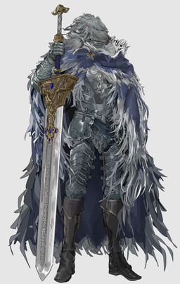 armor boots clothing fangs footwear fur male melee_weapon shoes simple_background solo standing sword teeth weapon white_background nslacka elden_ring fromsoftware blaidd_(elden_ring) absurd_res hi_res