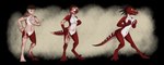 anthro biped black_hair black_markings breast_growth breasts brown_eyes brown_hair claws countershade_neck countershade_tail countershade_torso countershading digitigrade featureless_breasts female gender_transformation growth hair hand_on_hip hand_on_own_breast hand_on_own_hip human_to_anthro legs_together male markings mtf_transformation navel non-mammal_breasts non-mammal_navel nude open_mouth pupils red_body sharp_teeth sickle_claw simple_background slit_pupils snout snout_growth solo species_transformation spread_legs spreading standing tail tail_grab tail_growth teeth toe_claws transformation transformation_sequence white_body white_countershading white_markings yellow_sclera tomek1000 sean_(skahdryn) dinosaur dromaeosaurid human mammal prehistoric_species reptile scalie theropod 2020 colored hi_res