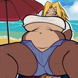 anthro beach belly belly_expansion belly_inflation belly_overhang big_breasts big_butt bottomwear bouncing_breasts breast_expansion breasts butt button_(fastener) button_pop clothing drinking expansion exposed_breasts female genitals growth huge_breasts huge_butt huge_hips huge_thighs hyper hyper_breasts inflation jiggle_physics jiggling overweight overweight_anthro overweight_female rumbling_stomach shirt shorts sitting slightly_chubby slightly_chubby_female solo sound_effects tearing_bottomwear tearing_clothing tearing_topwear thick_thighs topwear torn_clothing transformation vulva wardrobe_malfunction weight_gain wide_hips tenkellyart haplorhine mammal monkey primate 1:1 animated short_playtime sound voice_acted webm