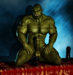 abs anal anal_penetration bald balls biceps big_muscles big_penis bodily_fluids dildo dildo_sitting ear_piercing erection facial_piercing foreskin genital_fluids genitals green_body green_skin hairy humanoid_genitalia humanoid_penis looking_at_viewer male muscular muscular_humanoid muscular_male nipple_piercing nipples nose_piercing nose_ring not_furry partially_retracted_foreskin pecs penetration penis piercing precum red_eyes ring_piercing septum_piercing sex_toy solo tattoo tusks black_howler zugrak humanoid orc 2013 3d_(artwork) digital_media_(artwork) hi_res