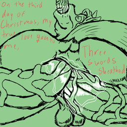 anal anal_penetration balls butt dock_(anatomy) fellatio from_behind_position genitals holidays lyrics male male_penetrated multiple_penetration oral penetration penile penile_penetration penis penis_in_ass perineum raised_tail sex spitroast tail text vein veiny_penis wings korncob christmas mythology the_twelve_days_of_christmas_(song) korn_cob equid equine mammal mythological_creature mythological_equine pegasus 1:1 english_text hi_res monochrome