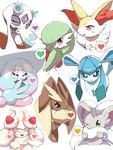 3:4 absurd_res alcremie ambiguous_gender anthro braixen canid canine cinccino eeveelution froslass gardevoir generation_3_pokemon generation_4_pokemon generation_5_pokemon generation_6_pokemon generation_8_pokemon glaceon group hatterene heart_symbol hi_res humanoid lagomorph lopunny mammal nintendo pokemon pokemon_(species) red_eyes rodent shabana_may