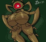 1_eye antennae_(anatomy) anthro big_breasts big_butt breasts brown_body butt featureless_breasts featureless_crotch female glistening glistening_body glistening_eyes green_background huge_breasts hyper hyper_breasts looking_at_viewer non-mammal_breasts not_furry nude pincers pupils red_eyes red_sclera simple_background solo thick_thighs white_eyes white_pupils wide_hips dezmine21 tails_gets_trolled miladox_(tails_gets_trolled) arthropod cyclops demon insect digital_media_(artwork) hi_res shaded signature