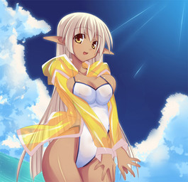 big_breasts breast_squish breasts cloud dark_elf dark_skin elf erect_nipples female hair highleg nipples one-piece_swimsuit original pointy_ears sea shimakaze sky solo summer swimsuit tan thighs translucent voluptuous water white_hair yellow_eyes
Rating: Explicit
Score: 1
User: Kitsu~
Date: December 08, 2009