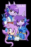 alpha_channel anthro clone clothing dragon female fist freedom_planet galaxytrail gesture gloves group hair hand_gesture handwear heytherebabu hi_res long_hair mythological_creature mythological_scalie mythology pink_eyes pointing purple_body purple_hair sash_lilac scalie simple_background standing style_emulation transparent_background trio v_sign