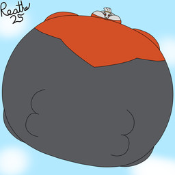 air_inflation ambiguous_gender anthro belly belly_expansion big_belly big_cheeks black_body blue_sky body_inflation cheek_expansion cloud expansion floating front_view hair huge_belly huge_cheeks hyper hyper_belly hyper_cheeks hyper_inflation immobile inflation multicolored_body outside puffed_cheeks red_body red_eyes sky skyscape solo spherical_inflation white_body white_hair worried yellow_nose reathe nintendo pokemon generation_8_pokemon lagomorph leporid mammal pokemon_(species) rabbit raboot 1:1 2025 absurd_res colored digital_media_(artwork) flat_colors hi_res signature