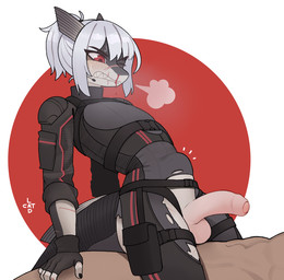 abdominal_bulge abs anal anal_penetration angry anthro belt big_penis blood bodily_fluids bodysuit breath buckle clothing cowgirl_position crossgender ear_fins femboy fin fingerless_gloves foreskin from_front_position genitals glaring gloves hair handwear harness male male/male male_penetrated male_penetrating male_penetrating_male nosebleed on_bottom on_top penetration penile penile_penetration penis penis_in_ass ponytail questionable_consent red_eyes scar sex sharp_teeth skinsuit snout solo_focus steam steamy_breath straps tactical tail teeth thick_tail tight_clothing torn_clothing white_hair wince catlad vespyr_(catlad) aquatic barracuda fish istiophoriform