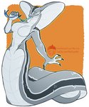 anthro apode blue_tongue breasts cute_fangs fangs featureless_breasts female forked_tongue grey_body grey_scales legless long_tongue non-mammal_breasts nude scales serpentine sharp_teeth snake_hood solo teeth tongue ventral_scales wide_hips nut-case x-com six_(onom) draconcopode naga reptile scalie snake viper_(x-com) hi_res