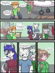 2013 3:4 anthro babystar biped canid canine canis clothing comic detailed_background dialogue digital_media_(artwork) dl_grif domestic_cat domestic_dog english_text eyes_closed felid feline felis female fur gemma_polson group hair halo_huskybutt hi_res husky lagomorph leporid male mammal nordic_sled_dog peppermint_(raykamiya) rabbit rodent sciurid shirt spitz standing text topwear tree_squirrel zane_holiday