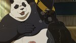 anthro armpit_fetish armpit_sniffing belly big_belly black_body black_nose bodily_fluids duo genitals inside kemono male moobs musk overweight overweight_male penis sniffing sweat white_body eto1212 jujutsu_kaisen panda_(jujutsu_kaisen) bear giant_panda mammal 2022 censored hi_res