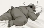 anthro backsack balls beard butt facial_hair fur genitals grey_body grey_fur male mature_anthro mature_male nude overweight overweight_anthro overweight_male sleeping solo thick_thighs kumagaya_shin love_mechanic tom_(lm) bear mammal 2017 upscale