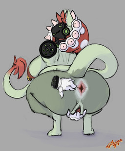 anthro anus big_breasts big_nipples biped breasts carnivorous_plant clothing crouching empty_eyes female female_anthro fingering fingering_self floating_hands genitals gloves grey_background handwear long_tail machine masturbation nipples plant rear_view simple_background solo spread_anus spreading spreading_own_butt tail vaginal vaginal_fingering vulva white_clothing white_gloves white_handwear crietgh elemental_creature flora_fauna robot hi_res signature