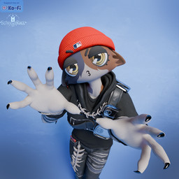 anthro beanie clothed clothed_anthro clothed_female clothing eyebrows female gesture hand_gesture hat headgear headwear looking_at_viewer pose raised_eyebrow simple_background solo standing schnozzracclewd epic_games fortnite limp_bizkit mlb fred_durst meow_skulls calico_cat domestic_cat felid feline felis mammal 1:1 3d_(artwork) blender_(artwork) blender_cycles_(artwork) digital_media_(artwork)