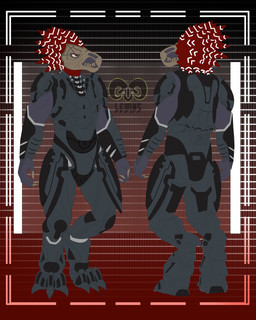 3_fingers 3_toes anthro armor avian_caruncle butt claws clothed clothed_anthro clothing digitigrade feather_hair feathered_crest feathers feet finger_claws fingers front_view grey_body head_crest male male_anthro pseudo_hair pupils rear_view red_body red_eyes red_feathers scales sharp_teeth simple_background slit_pupils solo spurs_(anatomy) teeth toes lewins halo_(series) microsoft xbox_game_studios alien avian kig-yar scalie t'vaoan colored flat_colors hi_res model_sheet