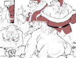 anthro big_butt butt duo holidays hug male male/male moobs mount overweight overweight_male ride sex squeezing christmas santa_claus bear canid canine canis mammal wolf absurd_res hi_res