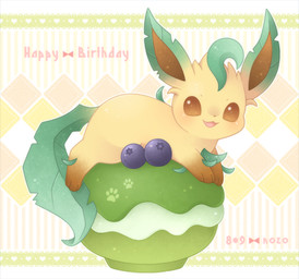 3_toes abstract_background ambiguous_gender blueberry_(fruit) blush brown_body brown_eyes brown_fur brown_inner_ear brown_markings cookie daww digitigrade feet feral food footprint fruit fur giant_food gloves_(marking) green_body green_ears green_tail heart_symbol leg_markings looking_at_viewer lying macaron_(food) markings on_food on_front open_mouth open_smile pattern_background pawprint paws plant quadruped simple_background smile socks_(marking) solo tail tan_body tan_fur text toes amane09 nintendo pokemon eeveelution elemental_creature flora_fauna generation_4_pokemon leafeon mammal pokemon_(species) digital_drawing_(artwork) digital_media_(artwork) english_text