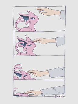 5_fingers ambiguous_gender clothed clothing duo feral feral_focus fingers forked_tail grey_clothing solo_focus tail text unusual_anatomy unusual_tail abilirn nintendo pokemon eeveelution espeon generation_2_pokemon human mammal pokemon_(species) 2026 absurd_res artist_name comic hi_res