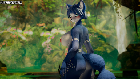 anthro big_breasts blush breasts exposed_breasts female forest huge_breasts jungle nipples nude plant solo tattoo thick_thighs tree tribal tribal_tattoo wonderfox712 dogzeela_(modeler) nintendo star_fox krystal_(star_fox) canid canine fox mammal 16:9 3d_(artwork) blender_(artwork) digital_media_(artwork) hi_res widescreen