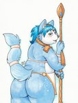 anthro butt female krystal's_staff overweight overweight_female solo bigladydragon nintendo star_fox krystal_(star_fox) canid canine fox mammal