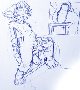abdominal_bulge animal_dildo animal_sex_toy anthro blindfold bound chastity_cage chastity_device collar dildo dildo_sitting ears_down equine_dildo gag gagged male male_penetrated penetration pivoted_ears sex_toy vibrator lizzyrascal peavyfox canid canine fox mammal red_fox true_fox blue_and_white hi_res monochrome