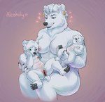 4_toes 5_fingers age_difference anthro anus black_eyebrows black_nose black_pawpads blue_eyes breasts ear_piercing eyebrows feet female female/female fingers fur genitals group heart_symbol navel nipples older_female pawpads piercing pink_anus pink_nipples pink_pussy pussy tail toes trio white_body white_fur young younger_female alcoholy bear mammal polar_bear ursine absurd_res hi_res daughter_(lore) grandchild_(lore) granddaughter_(lore) grandmother_(lore) grandmother_and_grandchild_(lore) grandmother_and_granddaughter_(lore) grandparent_(lore) grandparent_and_grandchild_(lore) mother_(lore) mother_and_child_(lore) mother_and_daughter_(lore) parent_(lore) parent_and_child_(lore) parent_and_daughter_(lore)