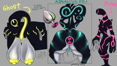 1_eye advanced alternative_fashion anal anal_penetration anthro areola artificial_lifeform big_areola big_breasts big_butt big_hands big_nipples bodily_fluids breasts butt buttplug buttplug_in_ass buttplug_insertion dripping duo female genitals group huge_breasts huge_butt inner_labia liquid_metal long_neck machine markings metal nipples not_furry nude object_in_ass penetration plug_(sex_toy) plug_insertion punk sex_toy sex_toy_in_ass sex_toy_insertion simple_background slime small_breasts solo spikes spikes_(anatomy) striped_body striped_markings stripes text thick_thighs trio vulva unfunny_kitty ben_10 cartoon_network chaquetrix alien alien_humanoid galvanic_mechamorph ghost goo_creature goo_humanoid humanoid mechamorph spirit absurd_res concept_art digital_media_(artwork) english_text hi_res sketch sketch_page