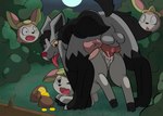 absurd_res balls blackravebow bodily_fluids bowtirage cum cum_drip cum_in_pussy cum_inside deerling dripping ejaculation erection female feral generation_3_pokemon generation_5_pokemon genital_fluids genitals hi_res knot leaking_cum looking_pleasured male male/female mightyena nintendo one_eye_closed open_mouth penetration penis pokemon pokemon_(species) pokemon_mystery_dungeon predator/prey pussy sex spike_chunsoft surprised_expression tongue tongue_out vaginal vaginal_penetration